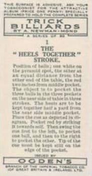 1934 Ogden's Trick Billiards #1 The “Heels Together” Stroke Back